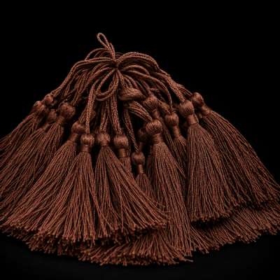 (image for) CHOCOLATE BROWN TASSELS — Silky Rayon, Set of 4