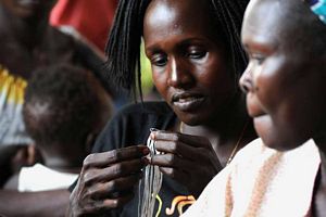 Women artisans in South Sudan creating handmade crafts