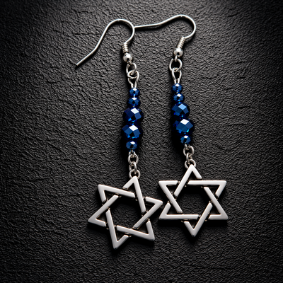 (image for) STAR OF DAVID EARRINGS: Glass Beads