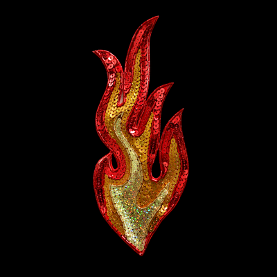 (image for) FIRE SEQUIN APPLIQUÉ — Flame Embellishments, Two Sizes