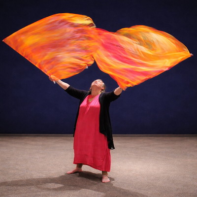 (image for) THE SHULAMITE — THE BRIDE — Hand-Dyed Silk Worship Flag