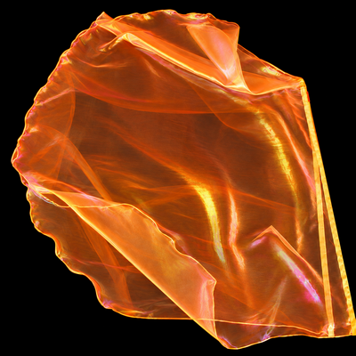(image for) FIRE ALTAR — Iridescent Organza Half-Circle Worship Flag Set