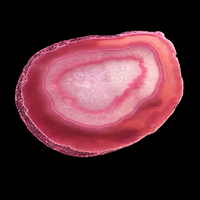 Agate geode with layered fuchsia, cinnamon, and white tones
