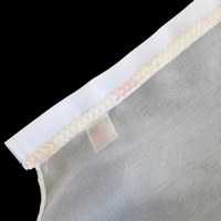Close-up of iridescent sequin trim at the top of the silk flag
