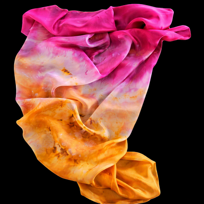 (image for) WISDOM — Hand-Dyed Silk Dance Veil, Bronze & Cranberry