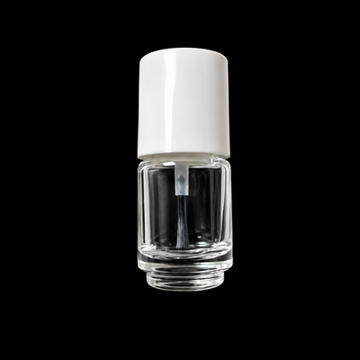 (image for) GLASS BOTTLE WITH BRUSH: empty, white cap