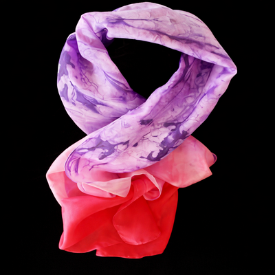 (image for) BOLD STATEMENT — Purple & Pink Hand-Dyed Silk Scarf