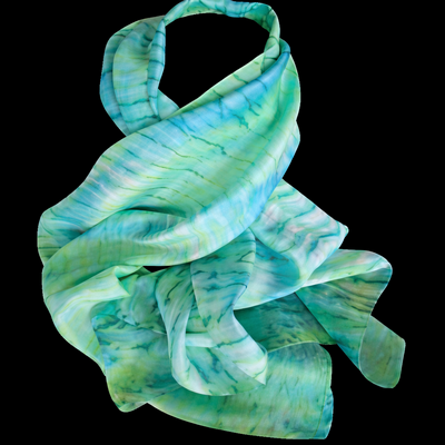 (image for) HIDDEN SPRINGS — Shibori Hand-Dyed Silk Scarf