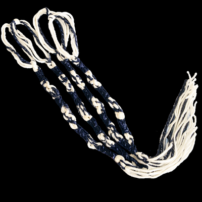 (image for) TZITZITS: Navy blue sparkle & white, set of 4