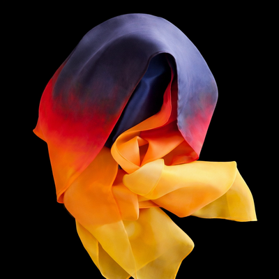 (image for) SILK SCARF: Deborah (Torches #1), hand-dyed