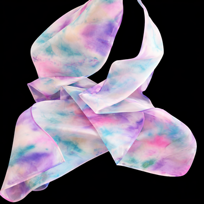 (image for) HEAVENLY BLOSSOMS — Hand-Dyed Silk Scarf