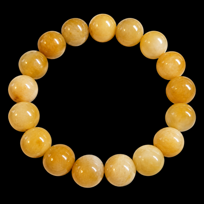 (image for) GOLDEN GLORY — Golden Yellow Jade Bracelet, 7 Inches