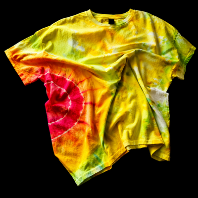 (image for) CITRUS SPIN — Hand-Dyed Tie-Dye T-Shirt, 2XL