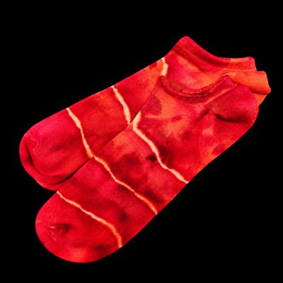 (image for) CRIMSON FLAME — Bamboo Tie-Dye Low-Cut Socks