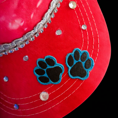 (image for) DOG MOM — Hand-Dyed Embellished Cotton Sun Visor