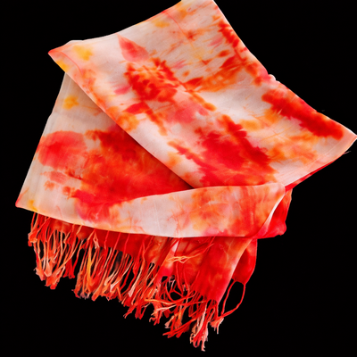(image for) PRAYER SHAWL: Ever-Burning Flame — Hand-Dyed