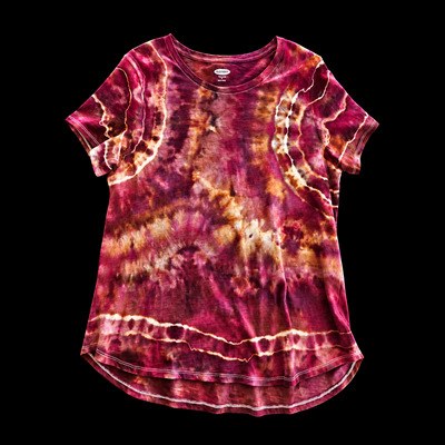 (image for) GARNET GLOW — Geode-Inspired Ladies Tie-Dye Top, XL