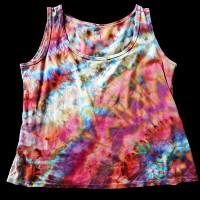 (image for) TERRA BLUSH — Ladies Hand-Dyed Tie-Dye Tank Top, Large
