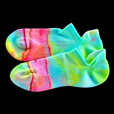(image for) TROPICAL SPLASH — Hand-Dyed Cotton Tie-Dye Low-Cut Socks