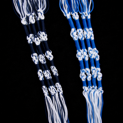 (image for) YESHUA HAMASHIACH — Blue & White Tzitzit