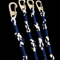Navy and white sparkle tzitzit with silver clips