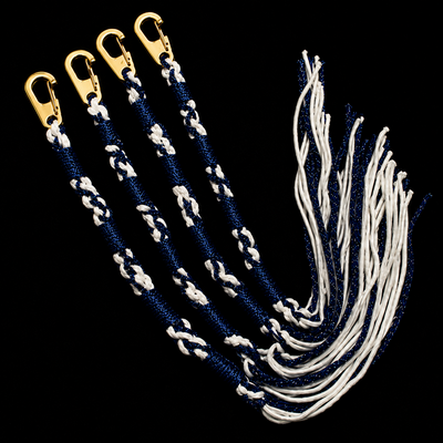 (image for) TZITZITS': Navy blue sparkle & white w/clips