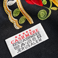 Embroidered cashmere scarf wrap made in Jerusalem