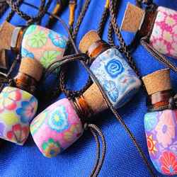 Colorful glass essential oil diffuser necklaces