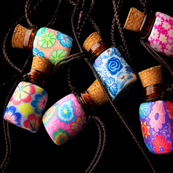 Colorful glass essential oil diffuser necklaces