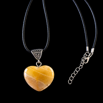 (image for) NECKLACE: Butterscotch & Tan AGATE heart