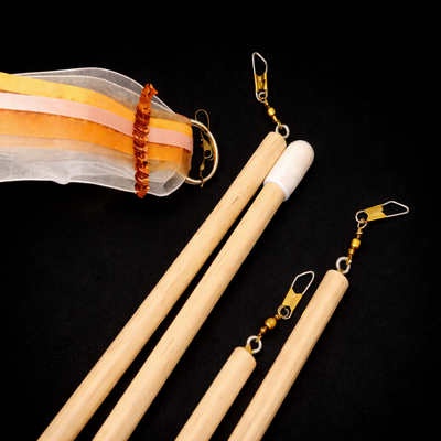 (image for) TWIRL STICKS — 19" Wooden Worship Streamer Handles, Set of 2