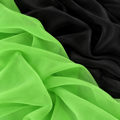 (image for) SHEER CHIFFON FABRIC — 60" Wide, Black or Spring Green, Sold by the Yard