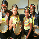 Beautiful worshipers with their tambourines
