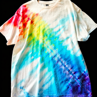 (image for) TSHIRT TIE-DYE: Colorful Zipper, XL
