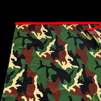 Hidden in Christ camouflage worship flag set with red ribbon accents on the flexi-rod pockets